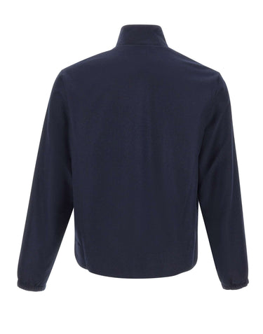 DEVORE Felpa con zip in misto lana BLUE Uomo 