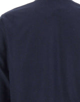 DEVORE Felpa con zip in misto lana BLUE Uomo 