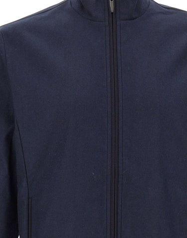 DEVORE Felpa con zip in misto lana BLUE Uomo 