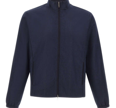 DEVORE Felpa con zip in misto lana BLUE Uomo 