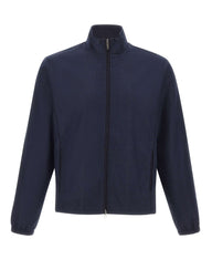DEVORE Felpa con zip in misto lana BLUE Uomo 