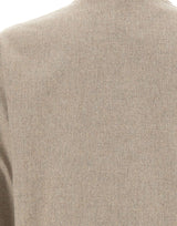 DEVORE Felpa con zip in misto lana BEIGE Uomo 