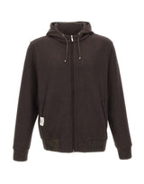 DEVORE Felpa con zip in misto lana BROWN Uomo 