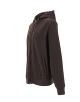 DEVORE Felpa con zip in misto lana BROWN Uomo 