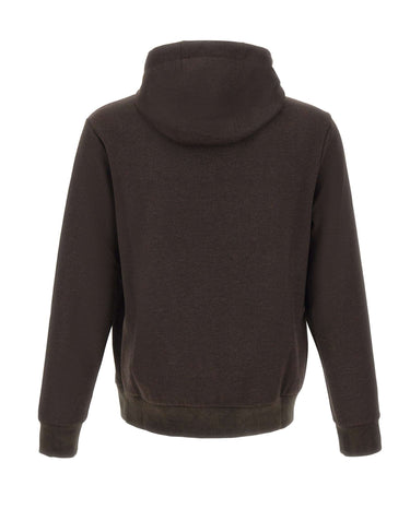 DEVORE Felpa con zip in misto lana BROWN Uomo 