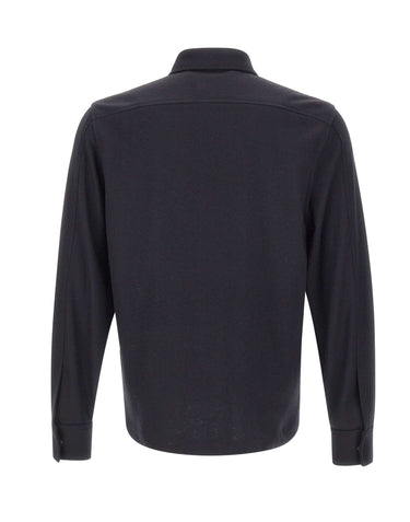 DEVORE Camicia in misto lana BLUE Uomo 