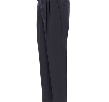DEVORE Pantaloni in misto lana e cashmere BLUE Uomo 