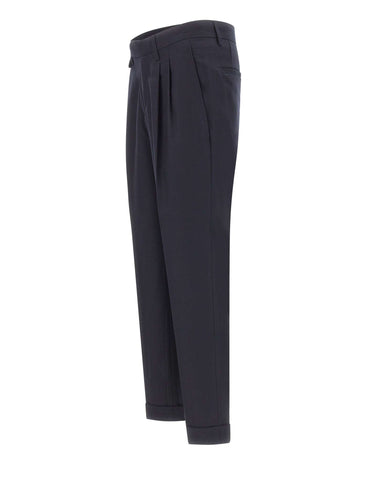 DEVORE Pantaloni in misto lana e cashmere BLUE Uomo 