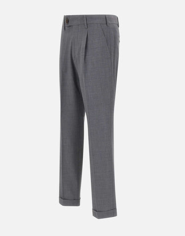 DEVORE Pantalone in misto lana GREY Uomo 
