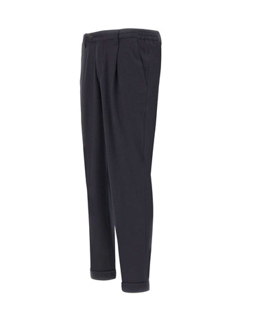 DEVORE Pantaloni in misto lana con pinces BLUE Uomo 