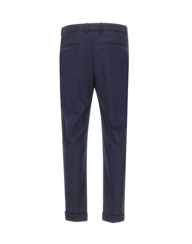 DEVORE Pantaloni in misto lana spazzolata BLUE Uomo 