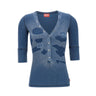 Top Henley con effetti shadow-patch A23286 0SJBP01A DIESEL 