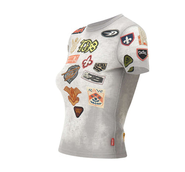 DIESEL T-shirt con stampa patch all over GREY Donna 
