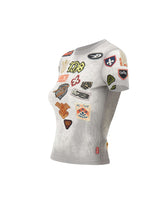 DIESEL T-shirt con stampa patch all over GREY Donna 