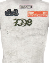 DIESEL T-shirt con stampa patch all over GREY Donna 