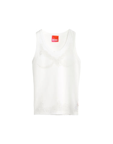 DIESEL X TINDER Top "PR-T-Anki-Lace-R" WHITE Donna 