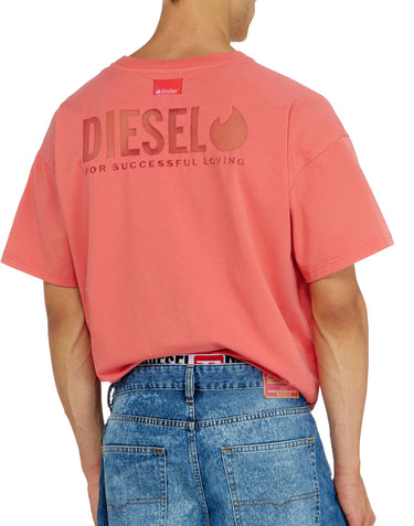 DIESEL X TINDER T-shirt "PR-T-Norm-Chitind-R" RED Unisex 