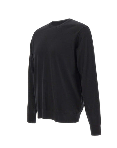 DIKTAT Maglia in lana merinos ultrafina BLACK Uomo 