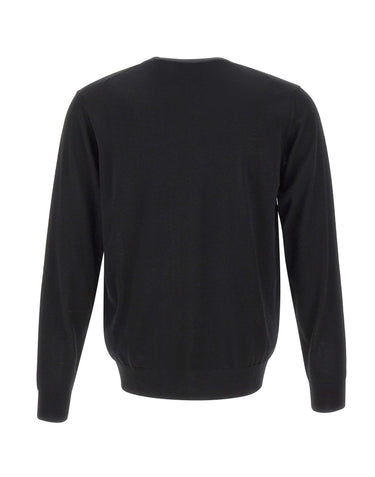 DIKTAT Maglia in lana merinos ultrafina BLACK Uomo 