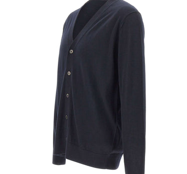 DIKTAT Cardigan in lana merinos ultrafina BLUE Uomo 