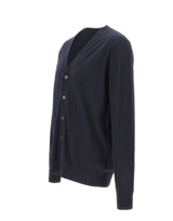 DIKTAT Cardigan in lana merinos ultrafina BLUE Uomo 