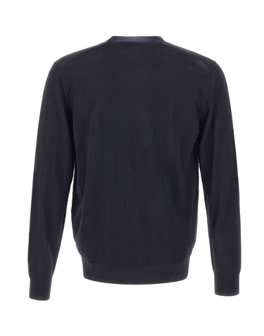 DIKTAT Cardigan in lana merinos ultrafina BLUE Uomo 