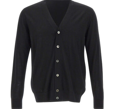 DIKTAT Cardigan in lana merinos ultrafina BLACK Uomo 