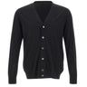 DIKTAT Cardigan in lana merinos ultrafina BLACK Uomo 