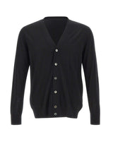 DIKTAT Cardigan in lana merinos ultrafina BLACK Uomo 
