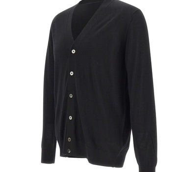 DIKTAT Cardigan in lana merinos ultrafina BLACK Uomo 