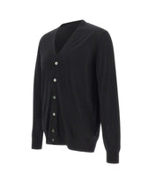 DIKTAT Cardigan in lana merinos ultrafina BLACK Uomo 