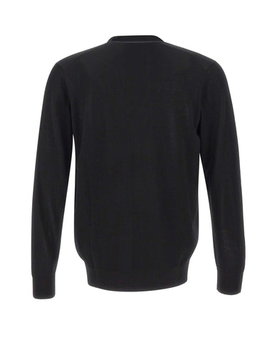DIKTAT Cardigan in lana merinos ultrafina BLACK Uomo 