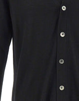 DIKTAT Cardigan in lana merinos ultrafina BLACK Uomo 