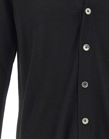 DIKTAT Cardigan in lana merinos ultrafina BLACK Uomo 