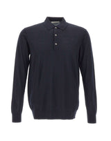 DIKTAT Polo in lana merinos ultrafina BLUE Uomo 