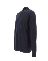 DIKTAT Polo in lana merinos ultrafina BLUE Uomo 