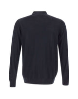 DIKTAT Polo in lana merinos ultrafina BLUE Uomo 