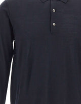DIKTAT Polo in lana merinos ultrafina BLUE Uomo 