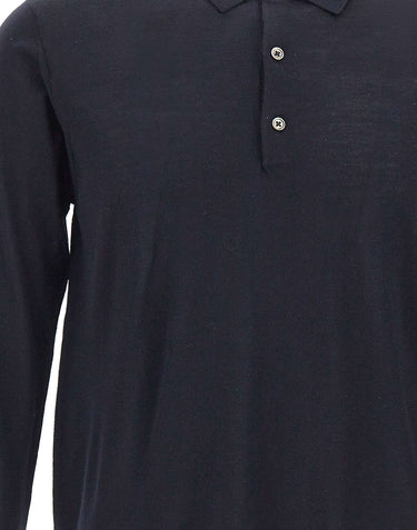 DIKTAT Polo in lana merinos ultrafina BLUE Uomo 