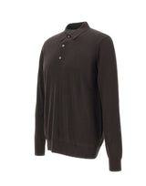 DIKTAT Polo in lana merinos ultrafina BROWN Uomo 