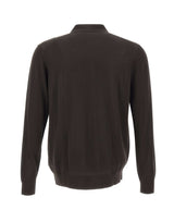 DIKTAT Polo in lana merinos ultrafina BROWN Uomo 