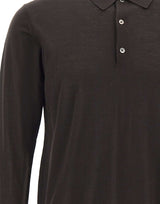 DIKTAT Polo in lana merinos ultrafina BROWN Uomo 