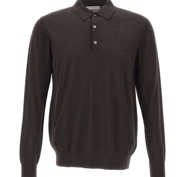 DIKTAT Polo in lana merinos ultrafina BROWN Uomo 