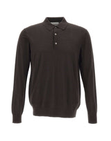 DIKTAT Polo in lana merinos ultrafina BROWN Uomo 
