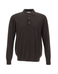 DIKTAT Polo in lana merinos ultrafina BROWN Uomo 