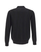 DIKTAT Polo in lana merinos ultrafina BLACK Uomo 