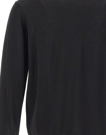 DIKTAT Polo in lana merinos ultrafina BLACK Uomo 