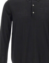 DIKTAT Polo in lana merinos ultrafina BLACK Uomo 