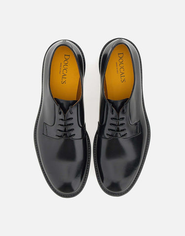 DOUCAL'S Stringate "Horse" in pelle BLACK Uomo 
