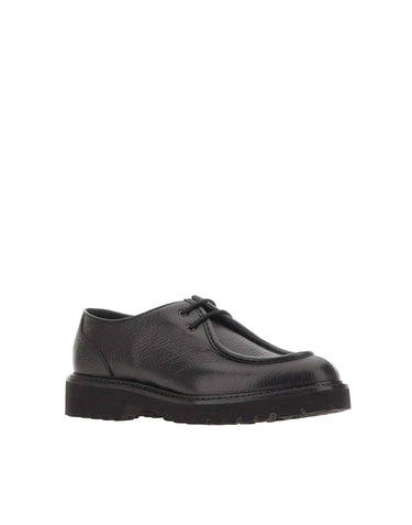 DOUCAL'S Stringata a due fori in pelle BLACK Uomo 